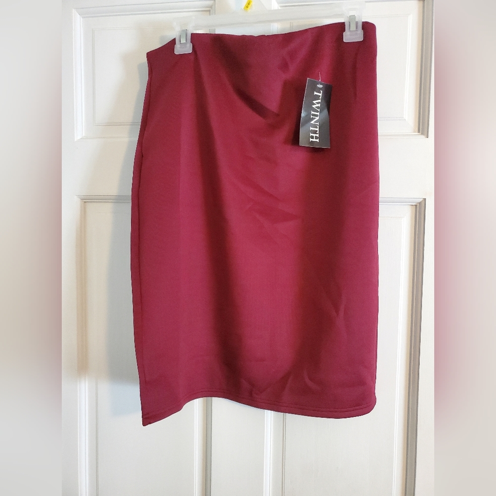 Red pencil skirt